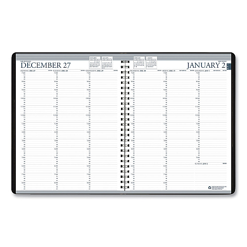 House of Doolittle Recycled Professional Weekly Planner, 15-Minute Appts, 11 x 8.5, Black Wirebound Soft Cover, 12-Month (Jan to Dec): 2026 (27202)