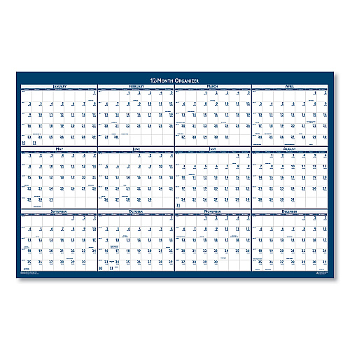 House of Doolittle Recycled Yearly Reversible Wall Calendar Non-Laminated, 24 x 37, White/Blue Sheets, 12-Month (Jan to Dec): 2026 (3990)
