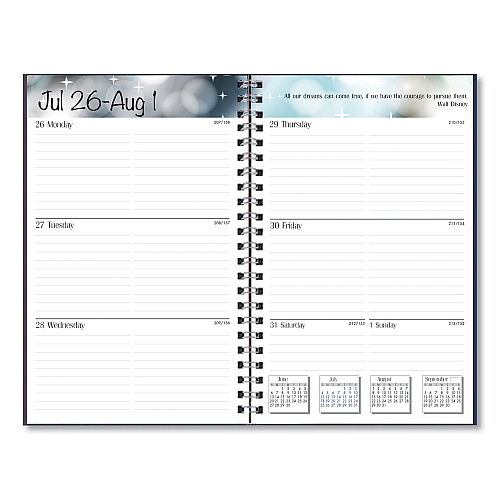 House of Doolittle Recycled Academic Weekly/Monthly Appointment Planner, 8 x 5, Black Cover, 13-Month: Aug 2025 to Aug 2026 (27502)
