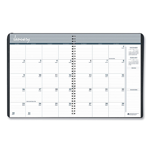 House of Doolittle Monthly Hard Cover Two-Year Planner, 11 x 8.5, Black Cover, 24-Month: Jan 2026 to Dec 2027 (262092)