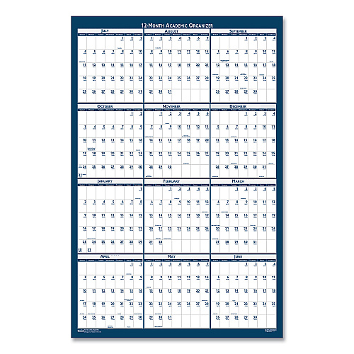 House of Doolittle Academic Year Recycled Poster Style Reversible/Erasable Yearly Wall Calendar, 24 x 37, 12-Month (July to June): 2025 to 2026 (395)