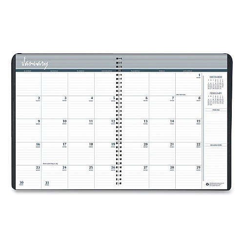 House of Doolittle 24-Month Recycled Ruled Monthly Planner, 11 x 8.5, Black Cover, 24-Month: Jan 2026 to Dec 2027 (262002)