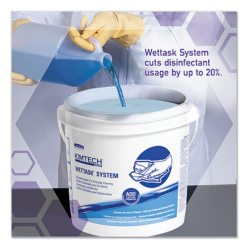 WypAll Power Clean WetTask Wipers for Disinfectants, Sanitizers and Solvents (53850)