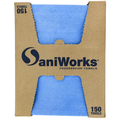 Saniworks Eps Towels, Blue, 10x17, 1/4 Fold - Case Of 150 (N-F420QCB5)