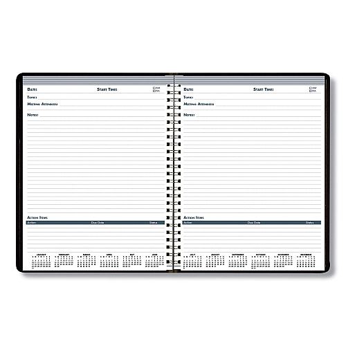 House of Doolittle Recycled Meeting Note Planner, 11 x 8.5, Black Cover, 12-Month (Jan to Dec): 2026 (583992)