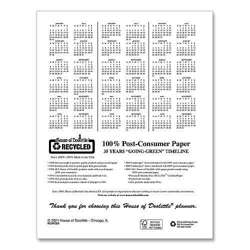 House of Doolittle Recycled Meeting Note Planner, 11 x 8.5, Black Cover, 12-Month (Jan to Dec): 2026 (583992)