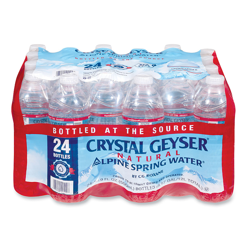 Crystal Geyser Alpine Spring Water, 16.9 oz Bottle, 24/Carton (24514CT)