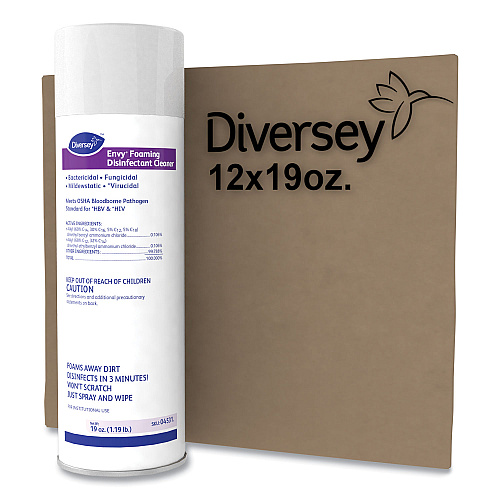 Diversey Envy Foaming Disinfectant Cleaner, Lavender Scent, 19 oz Aerosol Spray, 12/Carton (04531)