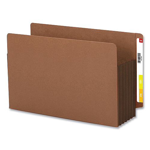Smead Redrope Drop-Front End Tab File Pockets, Fully Lined 6.5" High Gussets, 5.25" Expansion, Legal Size, Redrope/Brown, 10/Box (74691)