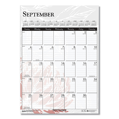 House of Doolittle Recycled Wild Flower Wall Calendar, Wild Flowers Artwork, 12 x 16.5, White/Multicolor Sheets, 12-Month (Jan to Dec): 2026 (3462)