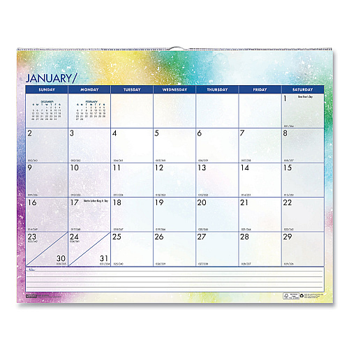 House of Doolittle Recycled Cosmos Wall Calendar, Night Sky Artwork, 14.88 x 12, White/Multicolor Sheets, 12-Month (Jan to Dec): 2026 (3459)