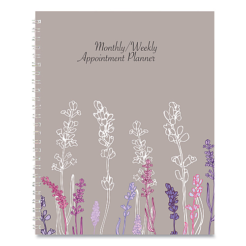 House of Doolittle Recycled Wild Flower Weekly/Monthly Planner, Wild Flowers Artwork, 9 x 7, Gray/White/Purple Cover, 12-Month (Jan-Dec): 2026 (295674)
