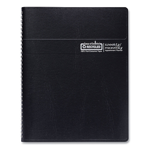House of Doolittle Recycled Monthly Weekly 7 Day Planner, 8.75 x 6.88, Black Cover, 12-Month (Jan to Dec): 2026 (286802)