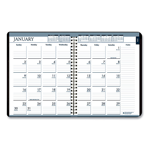 House of Doolittle Recycled Monthly Weekly 7 Day Planner, 8.75 x 6.88, Black Cover, 12-Month (Jan to Dec): 2026 (286802)