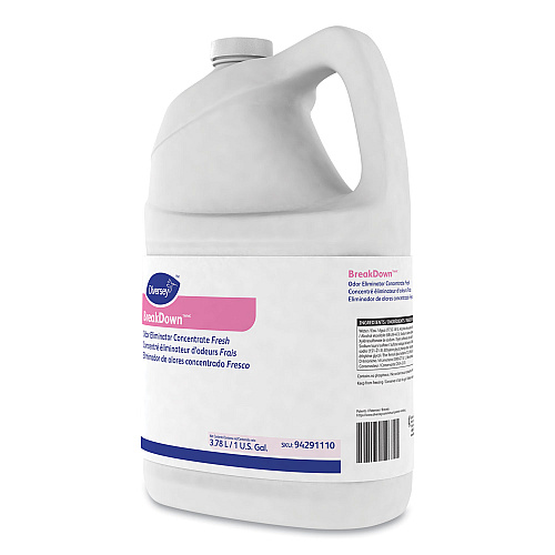 Diversey Breakdown Odor Eliminator, Cherry Almond Scent, Liquid, 1 gal Bottle, 4/Carton (94355110)