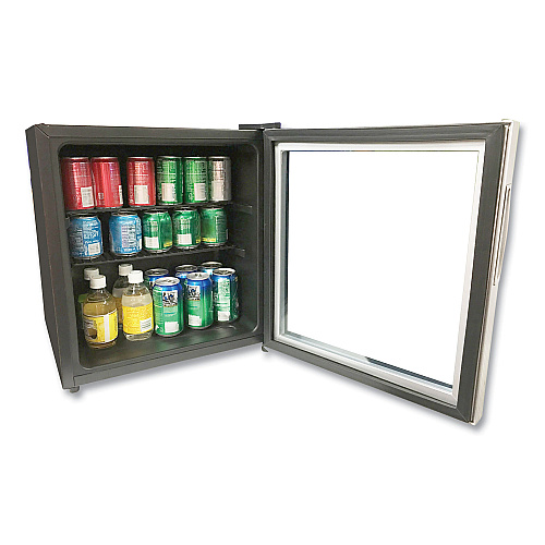 Avanti 1.6 Cu. Ft. Refrigerator/Beverage Cooler, 18.25 x 17.25 x 20, Black/Platinum Trim Glass Door (ARBC17T2PG)