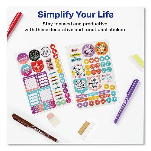 Avery Planner Sticker Variety Pack for Moms, Budget, Family, Fitness, Holiday, Work, Assorted Colors, 1,820/Pack (6780)