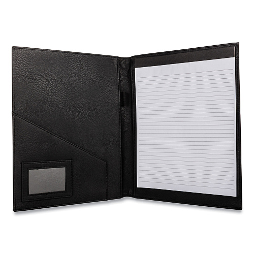 Bond Street Faux-Leather Padfolio, 9 x 12 Pad, 9.75 x 12.5, Black (5042BSBLACK)