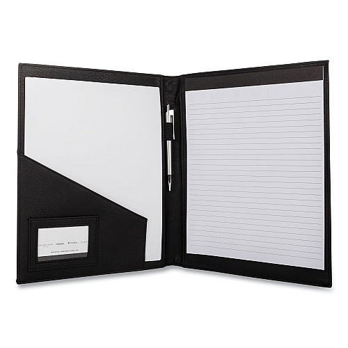 Bond Street Faux-Leather Padfolio, 9 x 12 Pad, 9.75 x 12.5, Black (5042BSBLACK)