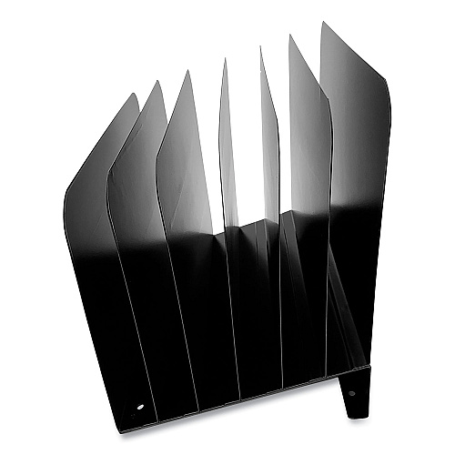 Huron Steel Vertical File Organizer, Inclined, 6 Sections, Letter Size Files, 8 x 11 x 10.25, Black (HASZ0174)