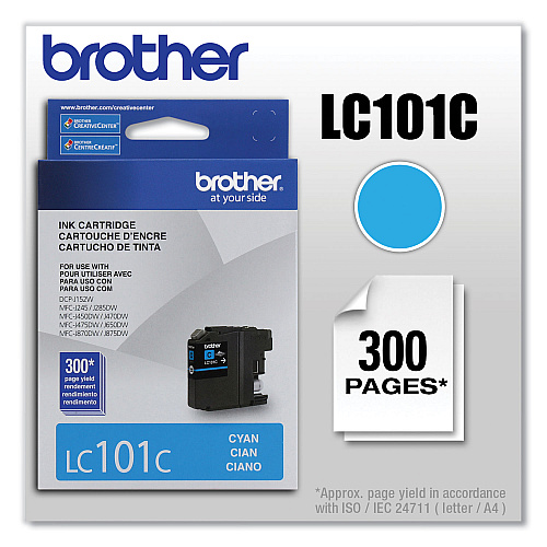 Brother LC101C Innobella Ink, 300 Page-Yield, Cyan