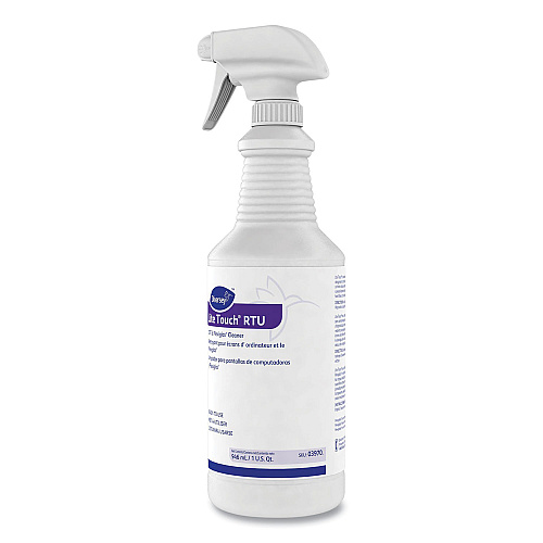 Diversey Lite Touch CRT and Plexiglas Cleaner, 32 oz Spray Bottle, 12/Carton (03970)