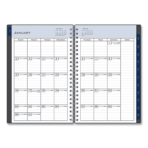 Blue Sky Passages Weekly/Monthly Planner, 8 x 5, Charcoal Cover, 12-Month (Jan to Dec): 2026 (100010)