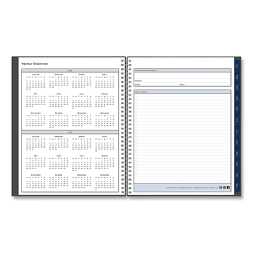 Blue Sky Passages Weekly/Monthly Planner, 11 x 8.5, Charcoal Cover, 12-Month (Jan to Dec): 2026 (100008)