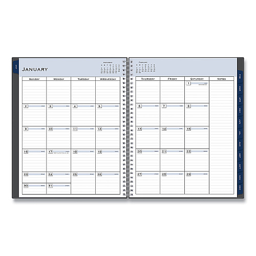 Blue Sky Passages Weekly/Monthly Planner, 11 x 8.5, Charcoal Cover, 12-Month (Jan to Dec): 2026 (100008)