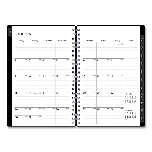 Blue Sky Enterprise Weekly/Monthly Planner, 8 x 5, Black Cover, 12-Month (Jan to Dec): 2026 (111291)
