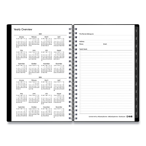 Blue Sky Enterprise Weekly/Monthly Planner, 8 x 5, Black Cover, 12-Month (Jan to Dec): 2026 (111291)