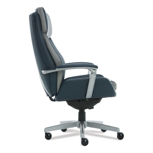 LaZBoy Alton Executive Chair, Supports Up to 275 lb, Steel Blue Seat