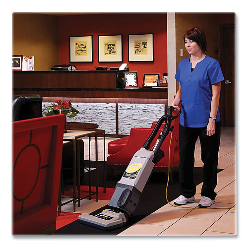ProTeam ProForce 1500XP Upright Vacuum, 15" Cleaning Path, Gray/Black (107252)