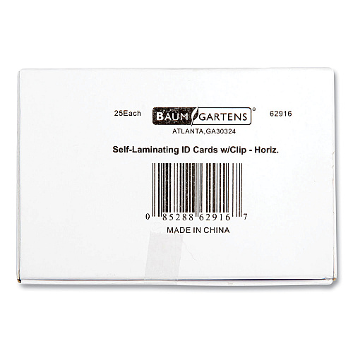 SICURIX Self Laminating Badge Holder, Horizontal, 3.5 x 2.25, Clear, 25/Pack (BAU62916)