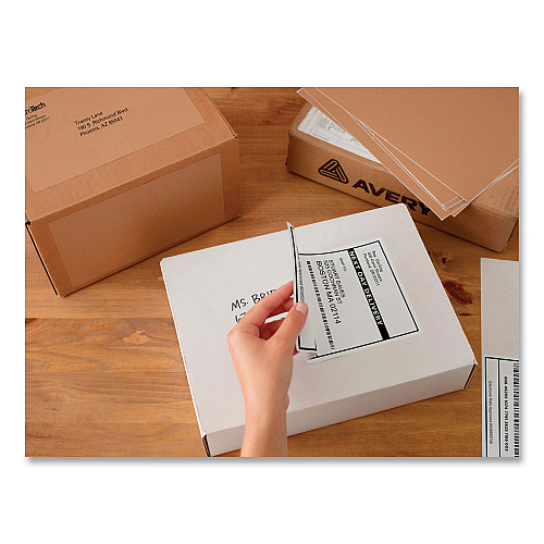 Avery Shipping Labels with TrueBlock Technology, Inkjet Printers, 5.06 x 7.62, White, 25 Sheets/Pack (8127)