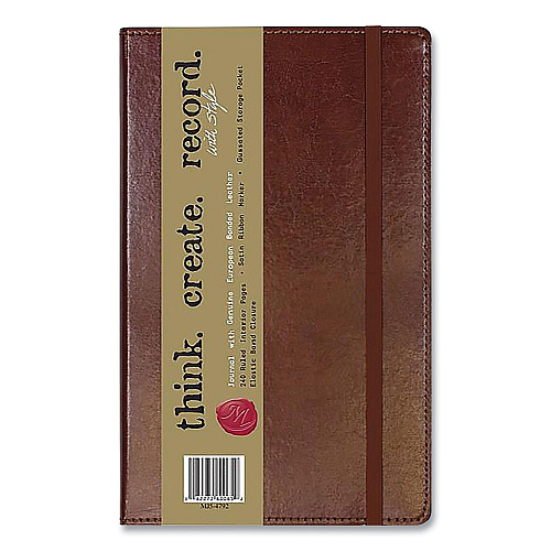 Markings by C.R. Gibson Bonded Leather Journal, 1-Subject, Narrow Rule, Brown Cover, (240) 8.25 x 5 Sheets (MJ54792)