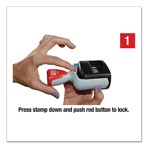 2000 PLUS Model S 360 Self-Inking Two-Color Message Dater, 5 Years, ENTERED/FAXED/PAID/RECEIVED, 1.81" x 1.25", Blue/Red Ink (032519)