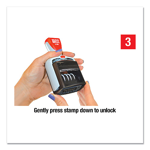 2000 PLUS Model S 360 Self-Inking Two-Color Message Dater, 5 Years, ENTERED/FAXED/PAID/RECEIVED, 1.81" x 1.25", Blue/Red Ink (032519)