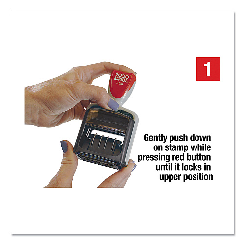 2000 PLUS Model S 360 Self-Inking Two-Color Message Dater, 5 Years, ENTERED/FAXED/PAID/RECEIVED, 1.81" x 1.25", Blue/Red Ink (032519)