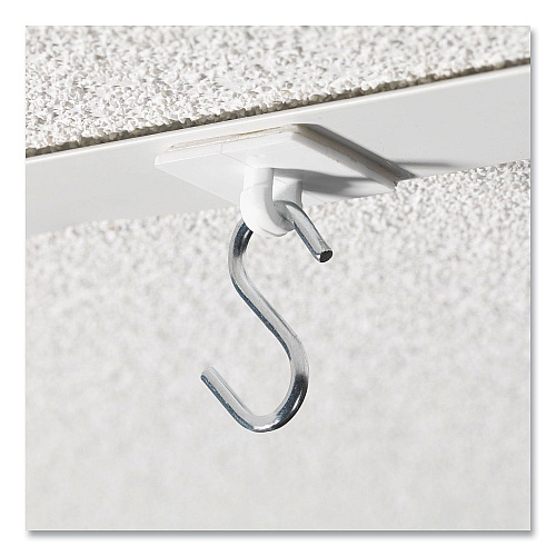 Deflecto S Hooks, Metal, Silver, 50/Pack (20013)