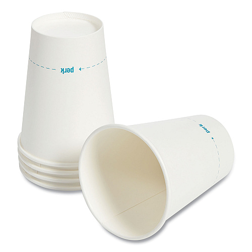 Perk White Paper Hot Cups, 12 oz, 50/Pack (24431631)