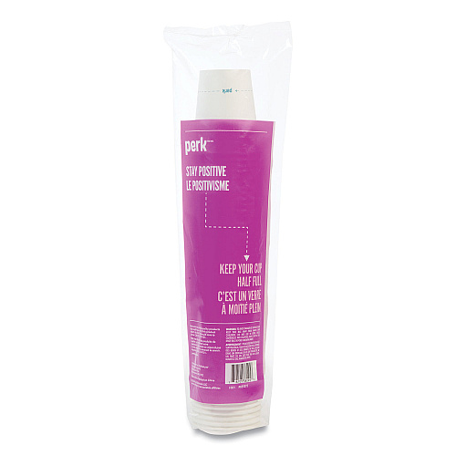 Perk White Paper Hot Cups, 8 oz, 50/Pack (24431632)