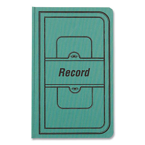 National Paper Tuff Series Record Book, Green Cover, 12 x 7.5 Sheets, 300 Sheets/Book (A66300R)