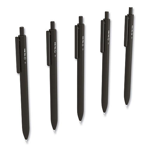 TRU RED Quick Dry Gel Pen, Retractable, Bold 1 mm, Black Ink, Black Barrel, 5/Pack (24399732)