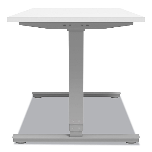 Union & Scale Essentials Electric Sit-Stand Desk, 55.1" x 27.5" x 25.9" to 51.5", White/Aluminum (24388476)
