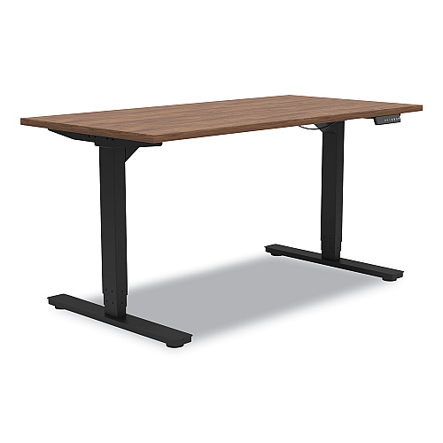 Union & Scale Essentials Electric Sit-Stand Desk, 55.1" x 27.5" x 25.9" to 51.5", Espresso/Black (24388477)