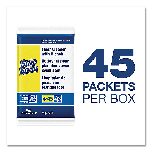 Spic and Span Bleach Floor Cleaner Packets, 2.2oz Packets, 45/Carton (02010)