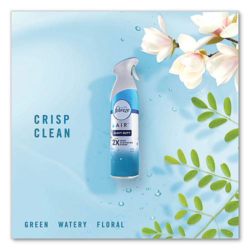 Febreze AIR, Heavy Duty Crisp Clean, 8.8 oz Aerosol Spray, 6/Carton (96257)