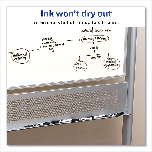 Avery MARKS A LOT Pen-Style Dry Erase Markers, Medium Bullet Tip, Assorted Colors, 4/Set (24459)
