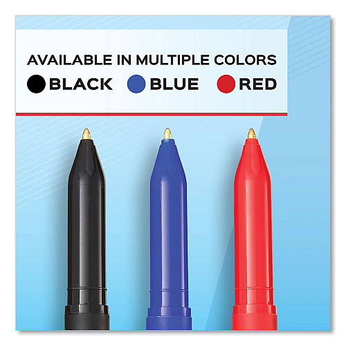 Paper Mate Write Bros. Ballpoint Pen, Stick, Fine 0.8 mm, Red Ink, Red Barrel, Dozen (2124517)